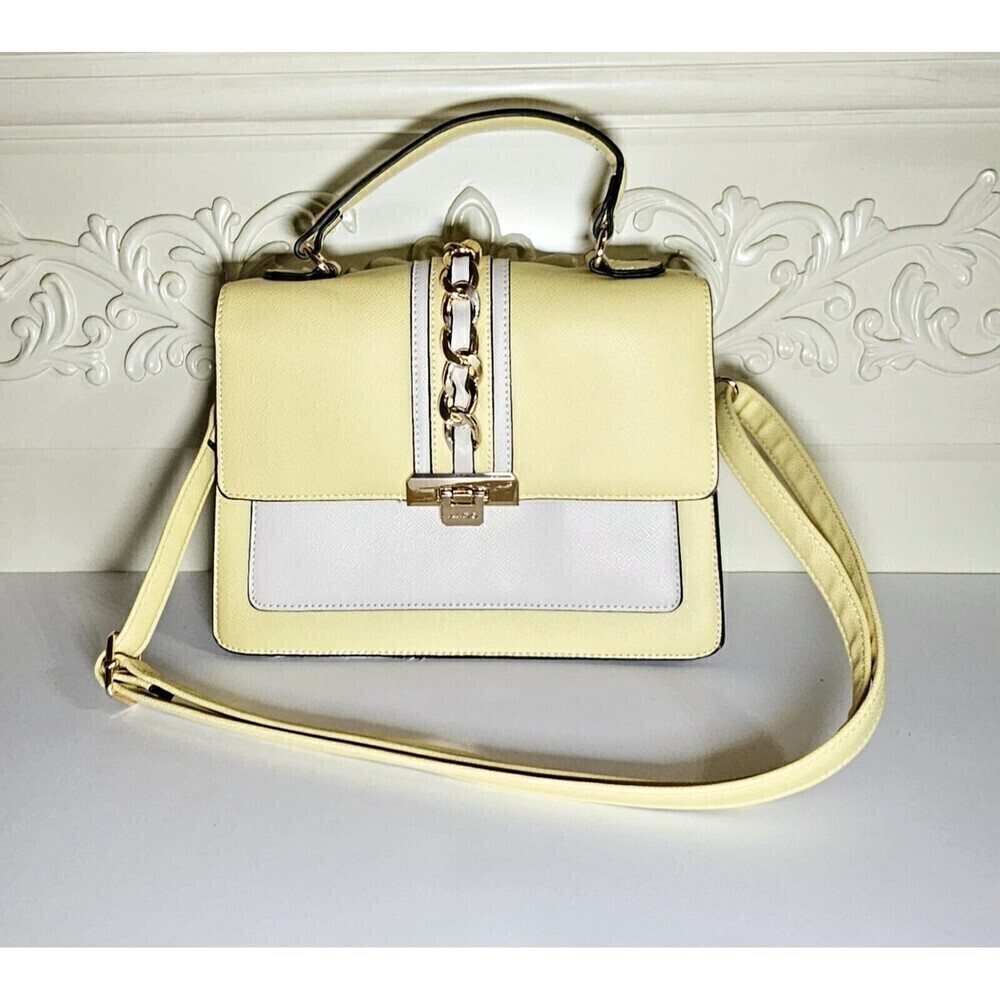 ALDO AnnieBrook Flap Satchel Cross Body Purse with Gold Chain Trim